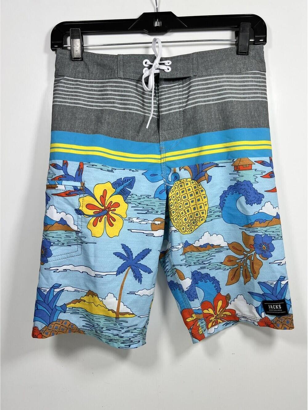 Jacks Surf shop Boardshorts Boys Size 28 Pineapples Waves Huntington Beach
